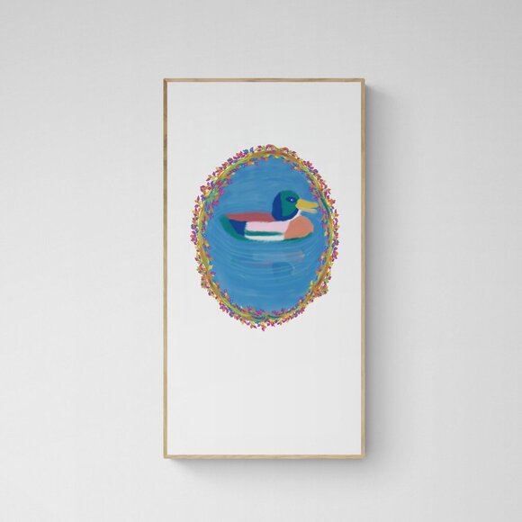 Cute Duck | Kids Art | Original Digital Illustration | Modern Wall Art Decor - Picture 1 of 4
